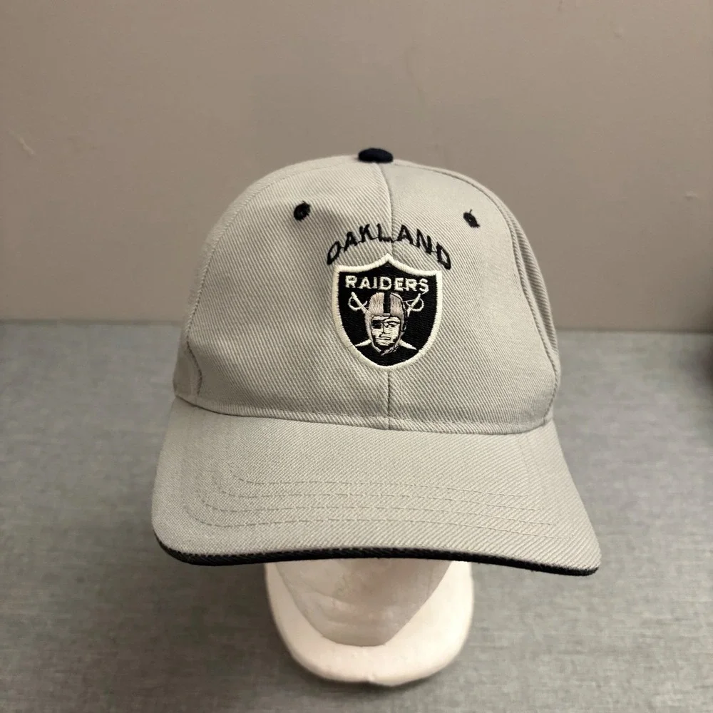 Oakland Raiders Hat Men OSFM‎ Grey Vintage 90s NFL Football Embroidered Cap